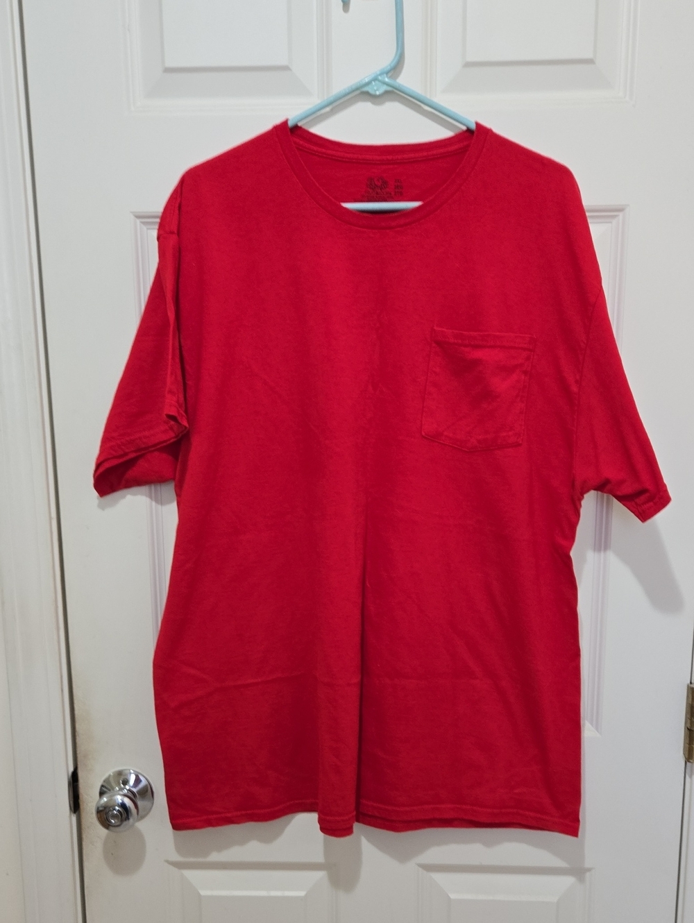 3 Fruit of the Loom Men's Red,gray, Blue Short Sleeve Pocket Tee